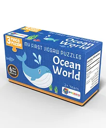 Popcorn Games & Puzzles Ocean World  Puzzles Sets Plus Flash Cards Multicolour - 18 Pieces