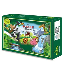 Blue Mount Jungle Adventure Board Game with Drawing Book & Crayons - Multicolor
