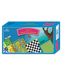 Bluemount Cardboard 4 In 1 Board Game - Multicolour