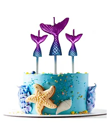 AMFIN® Mermaid Candles for Birthday / Mermaid Theme Birthday Decorations / Candles for Birthday Decoration / Candles for Anniversary / Girls Cake Candles - Pack of 3