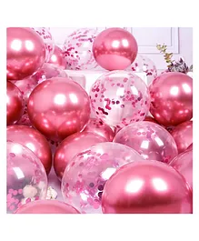 AMFIN Pink Confetti Balloons Confetti Balloons for Birthday Pink Birthday Decoration Theme Balloons - Pack of 20