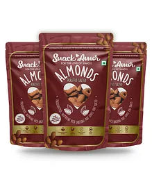 SnackAmor Premium Roasted Salted Almond Pack Of 3 - 170 gm 