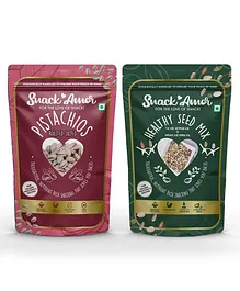 SnackAmor Combo Pack of Premium Roasted Salted Pistachio And Healthy Seed Mix - 245 gm