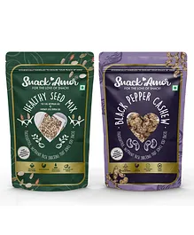 SnackAmor Combo Pack of Premium Healthy Seed Mix And Black Pepper Cashew - 245 gm