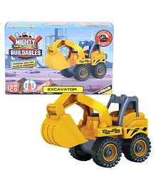 Mighty Machines Buildables Excavator Toy Set of 24 Pieces - Yellow