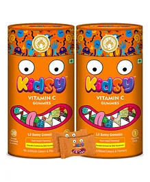 Mom & World Kidsy Calcium Vitamin D Gummies Chewable No Gelatin For Daily Nourishment Orange Flavoured Pack of 2 - 30 Pieces Each