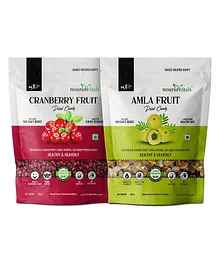 NourishVitals Healthy Munching Combo  Cranberry Fruit Dried Candy  Amla Fruit Dried Candy - 200 gm Each