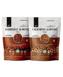 NourishVitals Healthy Munching Combo Barbeque Roasted Almonds  California Roasted Almonds - 200 gm Each