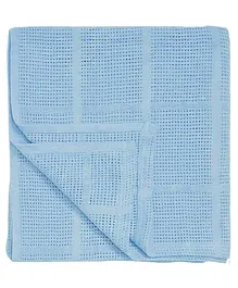 haus & kinder 100% Cotton Pixie Leno Weave Receiving Blanket - Blue
