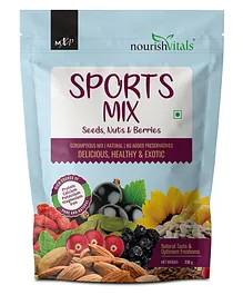 NourishVitals Sports Mix Seeds Nuts & Berries Scrumptious Mix Natural No Added Preservatives Delicious Healthy & Exotic - 200 gm
