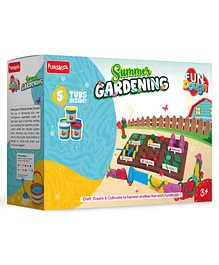 FunDough Summer Gardening Clay Kit with 5 Tubs and Accessories Multicolor - 125 g
