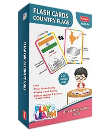 Funskool Play & Learn Country Flags Flash Cards - Multicolour