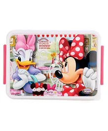 Jewel Disney Minie Mouse Clip Lock Slim Premium Lunch Box - Pink & White