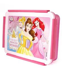 Jewel Disney Princess Clip Lock Slim Premium Lunch Box - Pink & White
