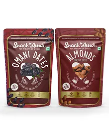 Snack Amor Combo Pack of Premium International Omani Dates and Roasted Salted Almond 170g