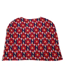 Lulamom Multi Use Poncho Style Nursing Cover with Buttons - Dark Red