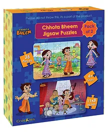 Crackles Chhota Bheem and Friends In a Music Band and Spoon Race Jigsaw Puzzles Pack of 2 Multicolour - 35 Pieces Each