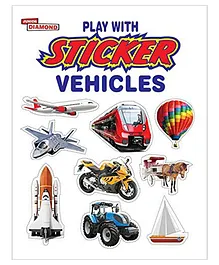 Play with Sticker Paperback Vehicles Book - English 