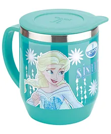 Joyo Disney Frozen Stainless Steel Cocoa Mug With Lid Aqua Green - 390 ml