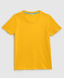KIDSCRAFT Solid Print Half Sleeves T Shirt - Yellow