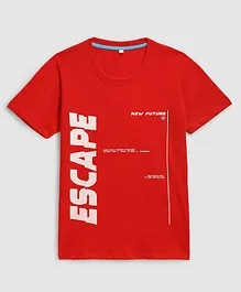 KIDSCRAFT Escape Print Half Sleeves Regular Tee - Red