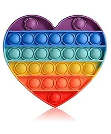 Eyesign Pop It Heart Shape Fidget Push Pop Bubble Fidget Sensory Toy - Multicolour