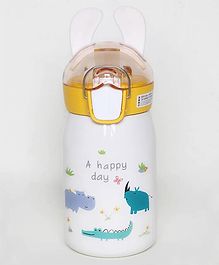 YAMAMA Insulated Stainless Steel Bottle Hot and Cold Water Bottle for Kids White - 530 ml