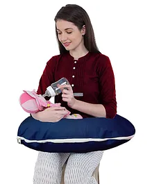 Get It Cotton 5-in-1 Feeding Pillow with Detachable Cover - Navy Blue