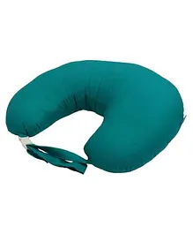 Get It 100% Cotton Breast feeding Recron Pillow Removable Cover with Zip Buckle Adjust Nursing - Dark Green