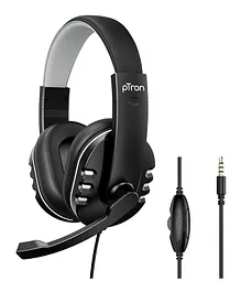pTron Soundster Arcade Over Ear Wired Headphones With Mic - Black