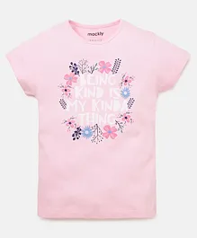 Mackly Half Sleeves Being Kind Printed T Shirt - Light Pink