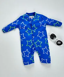 Kidi Wav Full Sleeves Star Outline Print Romper - Blue