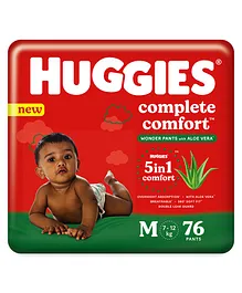 Huggies Complete Comfort Wonder Pants with Aloe Vera Medium Size Baby Diaper Pants - 76 Pieces