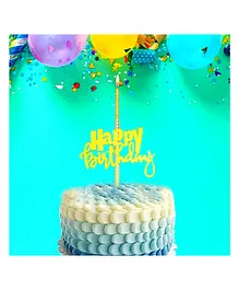 AMFIN (Pack of 1) Happy Birthday cake Topper / Cake Topper Happy Birthday / Cake Topper Birthday 1st / Cupcake Topper / 25th Birthday Cake Topper