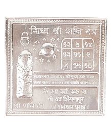 Dhruvs Collection 925 Pure Silver Shree Shani Yantra Yantra Hindu Vedic Symbol for Donation - Silver