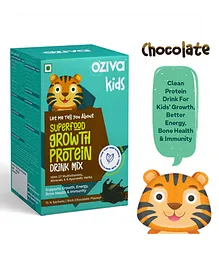 OZiva Kids Superfood Growth Protein Drink Mix, Nutrition Drink For Kids 5 & Above Whey Protein, Chocolate