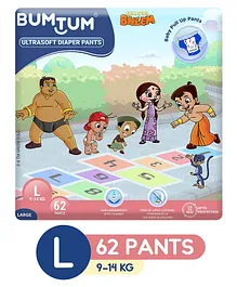 Bumtum Baby Diaper Pants New Chota Bheem Edition Large - 62 Pieces