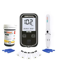 Ambitech Elizy Blood Glucose Meter Kit With Strips & Lancets - 100 Strips, 100 Lancets