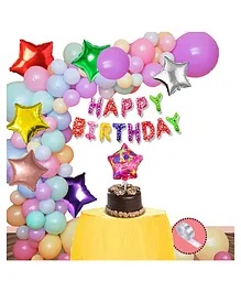 CAMARILLA Happy Birthday Garland Combo Decoration Items Multicolor - Kit of 49