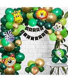 CAMARILLA Jungle Theme Birthday Party Decoration Kit - Pack of 89