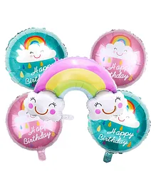JOHRA Happy Birthday Foil Rainbow Decoration - Pack of 5