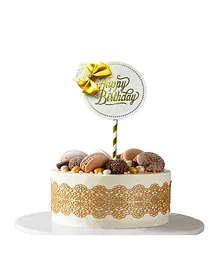 JOHRA Happy Birthday Cake Topper Golden Height  - 48.2 cm