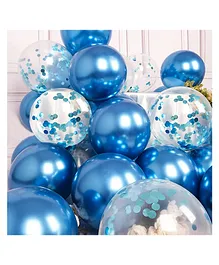 JOHRA Party Decorations Blue / Confetti Balloons Blue / Confetti Balloons for Birthday / Blue Birthday Decoration / Theme Balloons - Pack of 200