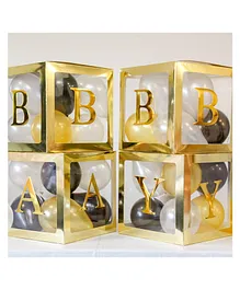JOHRA Welcome Box Baby Balloons Kit Golden Black - Pack of 22