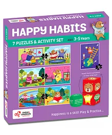 Chalk and Chuckles Happy Habits 7 Puzzles and Activity Set - Multicolor