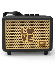 Deciwood Unplugged Wireless Wooden Portable Bluetooth Speaker Love Text With Heart Printed - Black Beige
