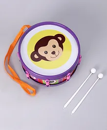 Petals Jumbo Baby Drum With Stick Animal Print - Purple (Print May Vary)