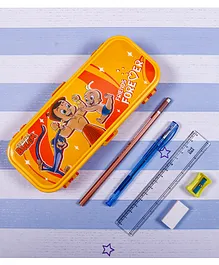 TuffChamps  Chota Bheem Themed Dual Sided Pencil Box with Stationery - Yellow and Orange
