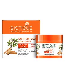 Biotique Sun Shield Sandalwood 50+ Spf Sunscreen Cream- 50 g