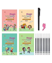 Magic Practice Copybook Number Tracing Book for Preschoolers with Pen Magic Calligraphy Copybook Set Practical Reusable Writing Tool Simple Hand Lettering